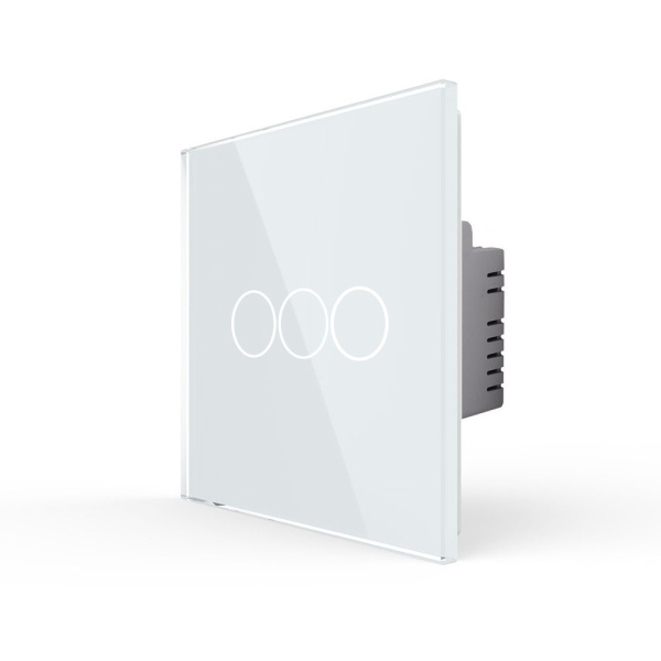 Трехклавишный сенсорный выключатель EU стандарт, 1 пост, цвет белый Livolo