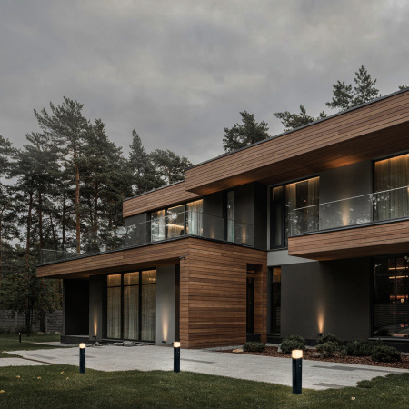 Светильник садово-парковый с датчиком освещенности/движения Feron DH0207, столб , E27 230V, черный