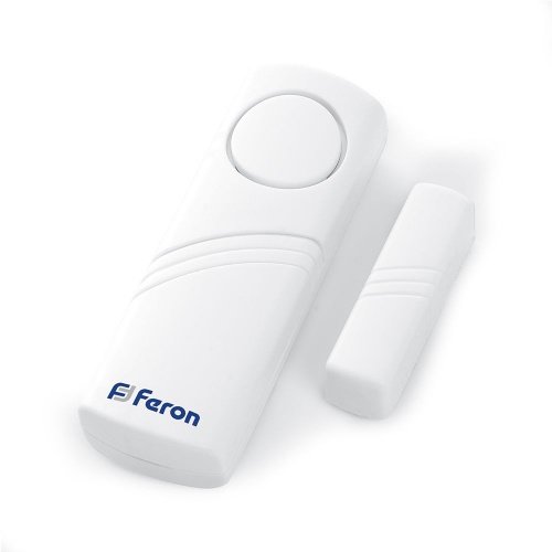 Звонок-сигнализация дверной беспроводной Feron 007-D 1 мелодия белый с питанием от батареек