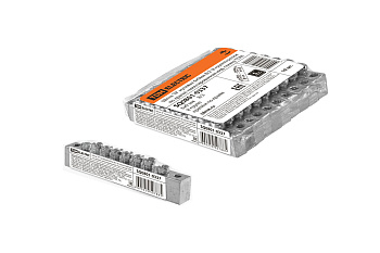 Шина "N" нулевая 6х9мм 8/2 (8 групп/крепеж по краям) никелированная инд. стикер TDM