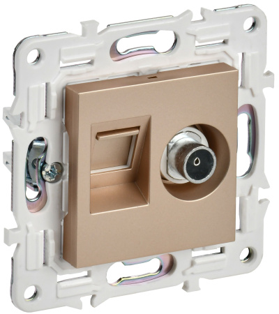 SKANDY Розетка двойная TV+RJ11 SK-A16Sa песочный IEK SKANDY Розетка двойная TV+RJ11 SK-A16Sa песочный IEK