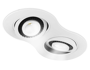 Встраиваемый потолочный светодиодный светильник S505/2 W белый 5+5W Ambrella Light