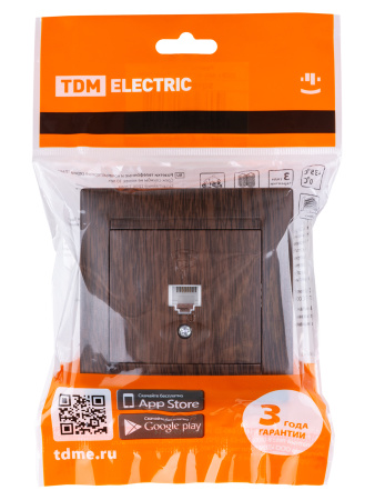 Розетка телефонная RJ11 венге "Лама" TDM Розетка телефонная RJ11 венге "Лама" TDM