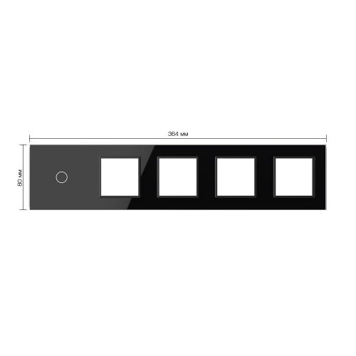 Панель для сенсорного выключателя и 4-х розеток, 1 клавиша, цвет черный, стекло Livolo фото 2