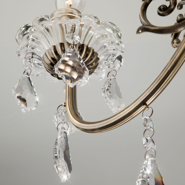 Люстра с хрусталем 8*E14 60Вт античная бронза IP20 Elisha (3281/8 античная бронза) Eurosvet Люстра с хрусталем 8*E14 60Вт античная бронза IP20 Elisha (3281/8 античная бронза) Eurosvet