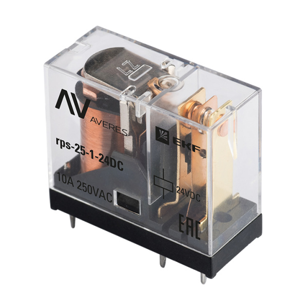 Реле промежуточное РП slim 25/1 10A 24В DC AVERES EKF