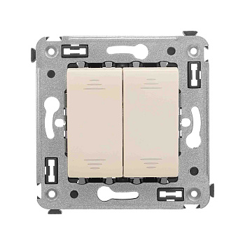 Перекрестный переключатель двухклавишный в стену, "Avanti", "Ванильная дымка" DKC
