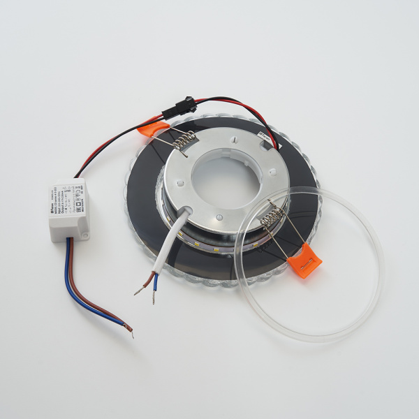 Св-к встр.с белой LED подсветкой Feron CD4046 потолочный GX53 без лампы, прозр., хром