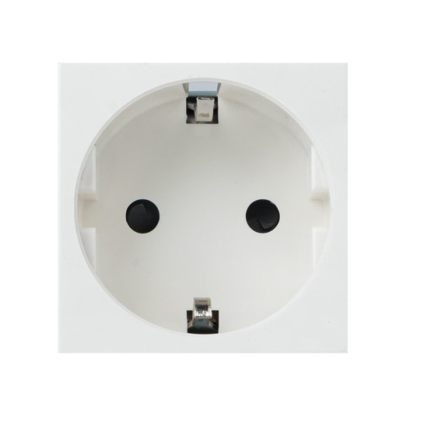 Розетка 45х45 с заземлением, 90 градусов, белая EKF