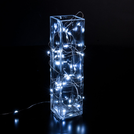 Гирлянда нить "Роса" белый на батарейках 3м IP20 (400-006 белый 3м IP20) Eurosvet