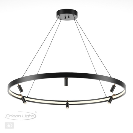 Подвесной св-к с ПДУ IP20 LED 63W+37W 2656Лм 3000-6000K металл/черн с золотом FONDA ODEON LIGHT