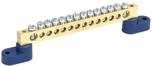 Шина N "ноль" на двух угловых изоляторах ШНИ-8х12-14-У2-С IEK