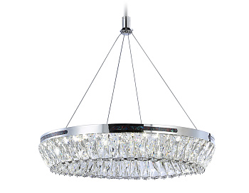 Подвесная светодиодная люстра с хрусталем TR5022 CH/CL хром/прозрачный 3000K/4200K/6400K 47W D500*540 (Без ПДУ) Ambrella Light