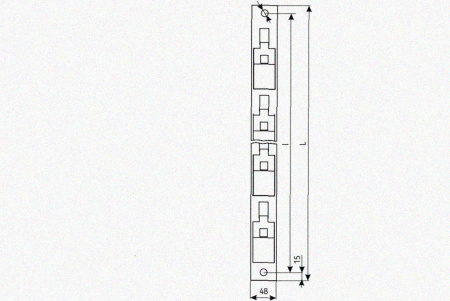 Стойка кронштейна рожкового прямолинейного К1350.001-08 УТ1,5 горячее цинкование, 10 рожков, L1315, S3,0