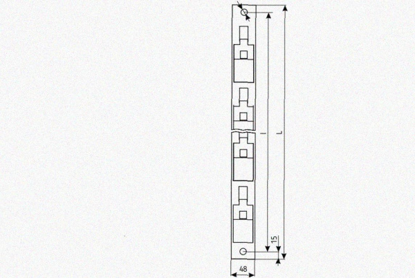 Стойка кронштейна рожкового прямолинейного К1350.001-08 УТ1,5 горячее цинкование, 10 рожков, L1315, S3,0