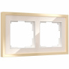 Baguette Рамка на 2 поста (айвори/латунь) Werkel