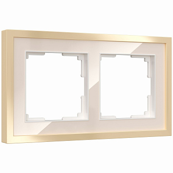 Baguette Рамка на 2 поста (айвори/латунь) Werkel