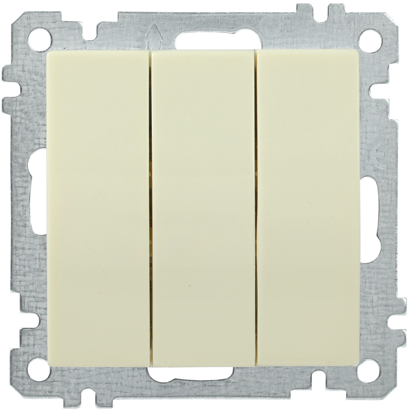 Выключатель 3-клавишный ВС10-3-0-Б 10А BOLERO кремовый IEK