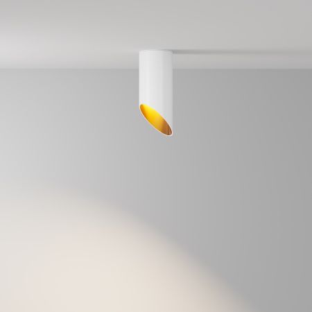 Потолочный светильник 1*GU10 12Вт Белый с Золотом IP20 Ceiling & Wall C044CL-01-15GU10-W Technical Maytoni