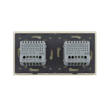 Сенсорный выключатель 3 клавиши (1-2), 2 поста, цвет жемчужный Livolo