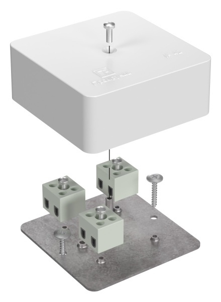 Коробка огнестойкая для кабель-канала 40-0450-FR1.5-6 Е15-Е120 75х75х30 RAL9003 Промрукав (87 шт/уп)