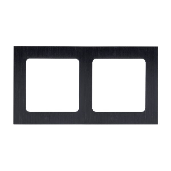 Стокгольм Рамка 2-местная металлическая черная EKF