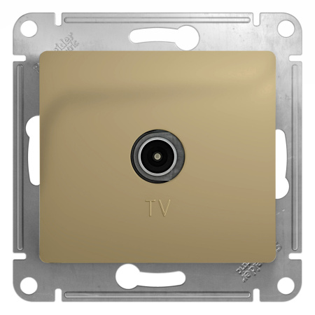 GLOSSA  Механизм розетки без лицевой панели СУ TV АНТЕННА коннектор . титан IP20 Schneider Electric