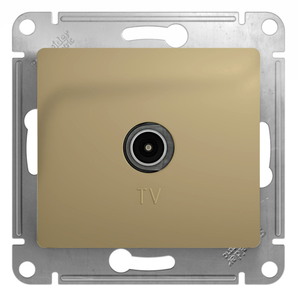 GLOSSA  Механизм розетки без лицевой панели СУ TV АНТЕННА коннектор . титан IP20 Schneider Electric