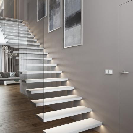 Stream Рамка горизонт/вертик 2 пост . серебряный IP20 Werkel