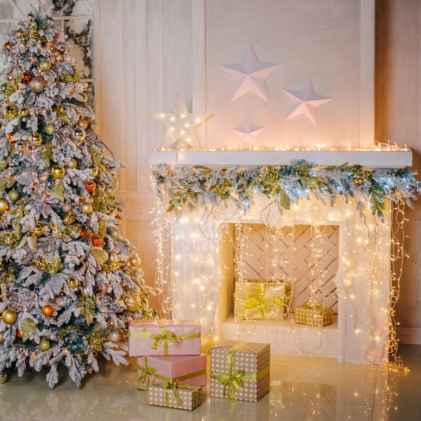 Гирлянда бахрома 1,8*0,5 м IP20 (100-001 белый) Eurosvet