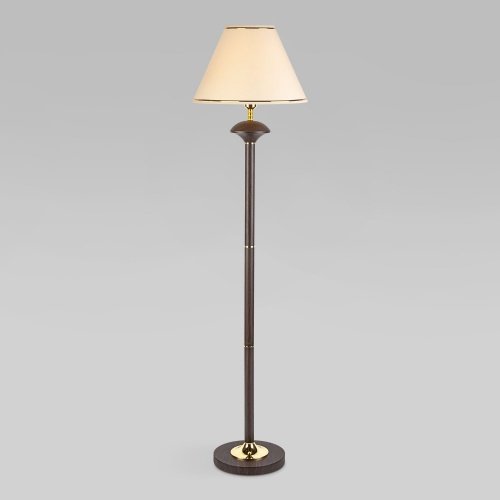 Напольный светильник с абажуром 1*E27 40Вт золотой, коричневый IP20 Lorenzo (01086/1 венге) Eurosvet