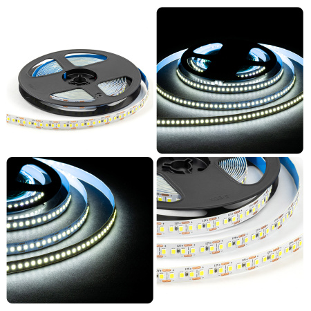 LSE-290 Светодиодная лента 12В, 9,6Вт/м, 1200 лм/м, 6500К, smd5630, 60д/м, IP20, ширина подложки 10мм, 5м, х/б OGM