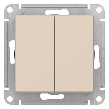 ATLASDESIGN 2-клавишный ПЕРЕКЛЮЧАТЕЛЬ, перекрестный, 2 x сх. 7, 10АХ, механизм, БЕЖЕВЫЙ Schneider Electric