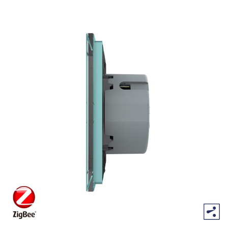 Сенсорный проходной выключатель ZigBee (Wi-Fi) 1 клавиша 1 пост Зеленый Livolo