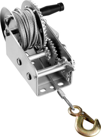 Лебедка ручная барабанная "Профессионал", тяговая, тросовая, 0.9 т, 8 м ЗУБР