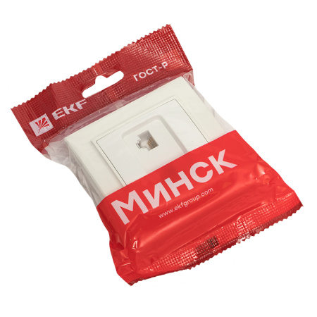 Минск Розетка RJ-45 2-местная СП белая EKF