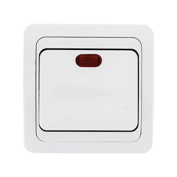 Лондон Выключатель СУ 1-кл. с индикатором 10А белый IP20 EKF