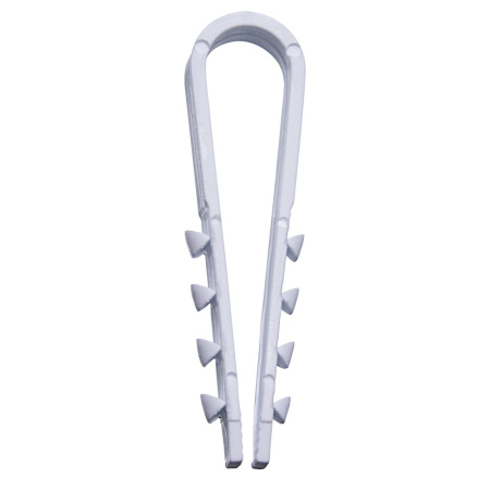 Дюбель-хомут для круглого кабеля (19-25мм), STEKKER DCL00-19-25, нейлон, белый (100шт.)