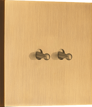 Donel N96 Переключатель на 2 тумблера, Каплевидный, 10AX 250V, Латунь, серия DT