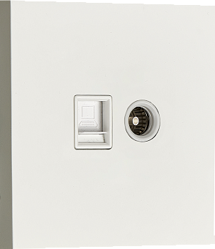 Donel N96 Комбинированая розетка TV + RJ45 (двойная) cat.6/ClassE, Белый, серия DT