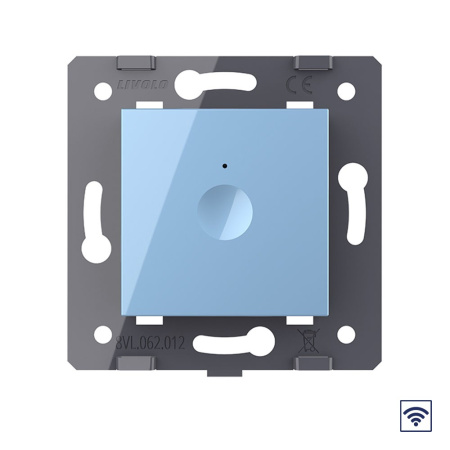Одноклавишный сенсорный выключатель Module с функцией радиоуправления, цвет синий (механизм) Livolo