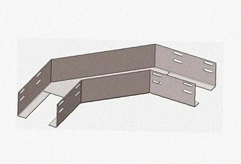 Лоток угловой перфорированный КГ 100х100-90 УТ1,5 поворот на 90, горячее цинкование, S1,0
