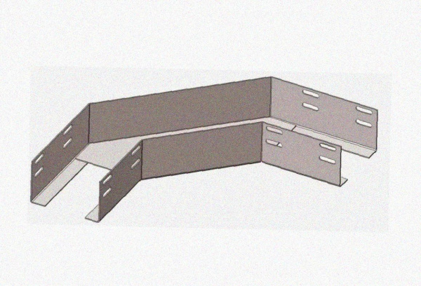 Лоток угловой перфорированный КГ 100х100-90 УТ1,5 поворот на 90, горячее цинкование, S1,0