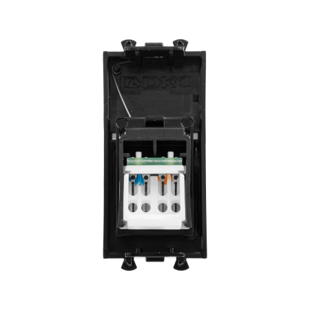 Компьютерная розетка RJ-45 модульная, кат.6А, "Avanti", "Черный квадрат", 1 модуль DKC