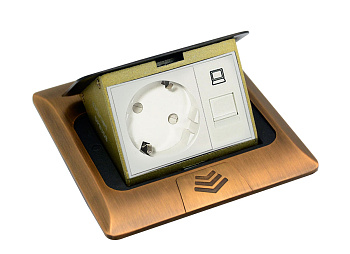 Donel Выдвижной блок 3 мод. античная латунь (с уст. набором)