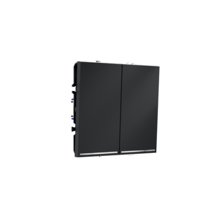 Выключатель встраиваемый Voltum S70 двухклавишный с подсветкой 10А, (графит)