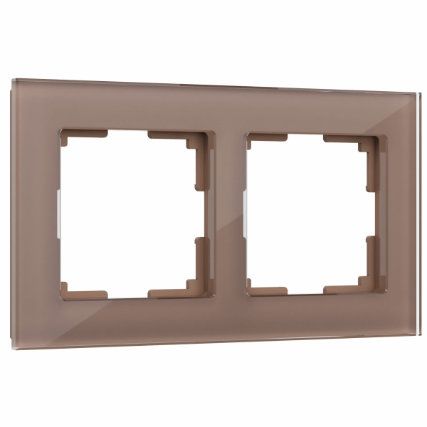 Favorit Рамка на 2 поста (латте, стекло) Werkel