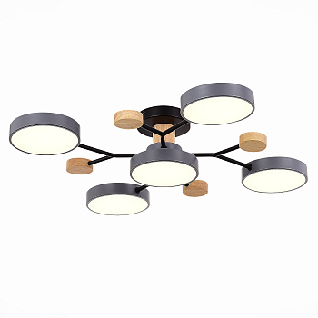 Светильник потолочный Серый/Серый LED 5*12Вт 3000K/4500K/6000К SLE6006-702-05 EVOLUCE