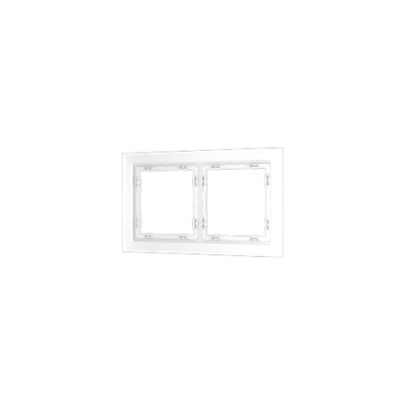 Рамка стеклянная Voltum S70 на 2 поста, (белый, матовый, стекло)