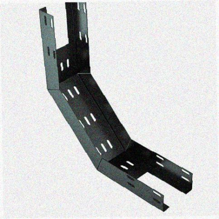 Лоток перфорированный КП 300х80-90 У3 для поворота трассы вверх на 90, окрашенный, S1,5